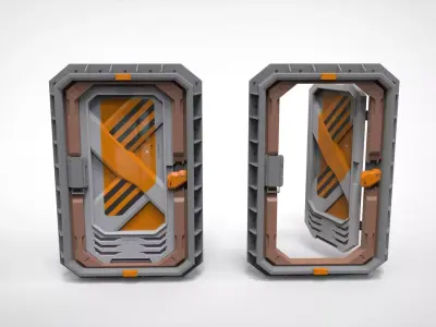 sci fi door 6 3D model