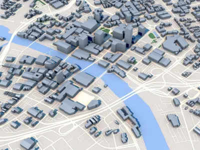 Rochester City in New York State USA 3D model