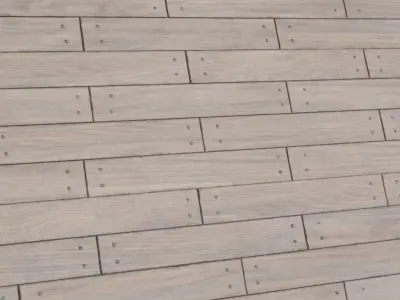 Weathered Grey Wood Planks with Metal Rivets PBR Seamless Texture