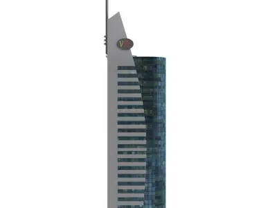 Skyscraper tall building Low-poly 3D model order