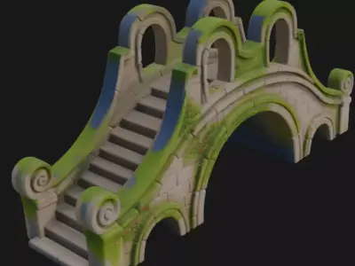 Realistic Old Bridge 3D Model 3D model