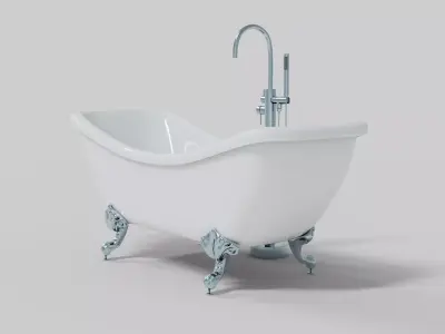 Freestanding Bathtub and Faucet 3D model