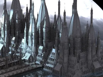 Frozen Mansion Kitbash extended 3D model