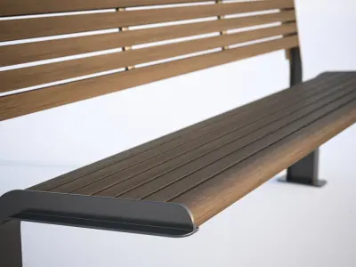 Simply bench on the street 3D model