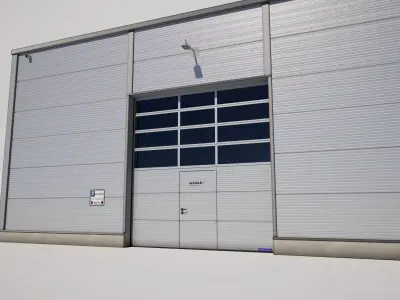  Industrial Warehouse Building Low-poly 3D model