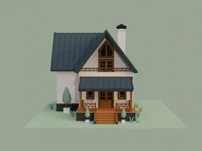 Low Ploy House IV Low-poly 3D model