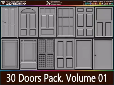 30 Doors Pack Vol 01 Low-poly 3D model