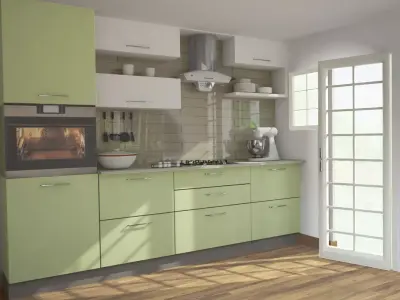 Modern kitchen interior Low-poly 3D model