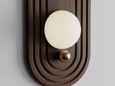 Trento Walnut Carved Sconce  Low-poly 3D model