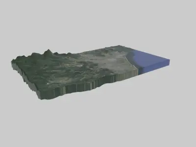 Sendai City Low-poly 3D model