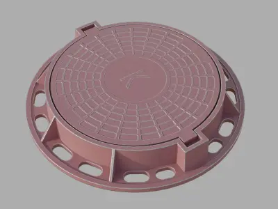 Soviet rusty street sewer manhole 3D model Low-poly 3D model