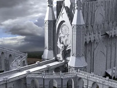 Gothic Cathedral Cult Architecture  Cathedral 3D model