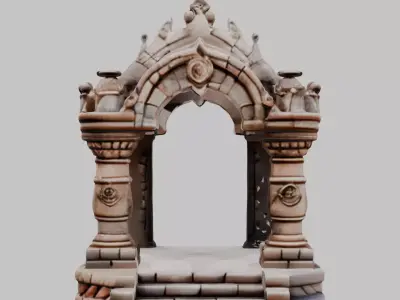 Ancient Temple Ruins 3D Model Low-poly 3D model