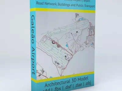 Rio De Janeiro Galeao GIG Airport  Roads Buildings Public Trans 3D model