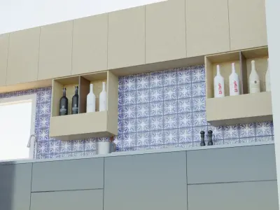 Contemporary Modular Kitchen Cabinet 3D model