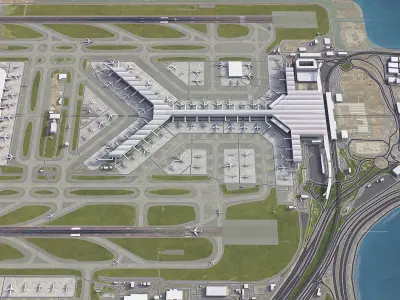 Hong Kong Airport Low-poly 3D model
