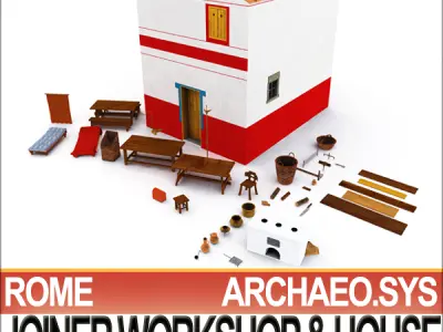 Ancient Roman Town Joiner Workshop House 3 2 3D model