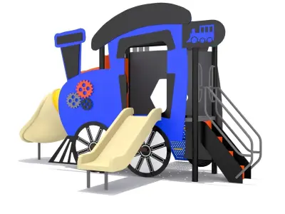 Locomotive Train Playground Low-poly 3D model