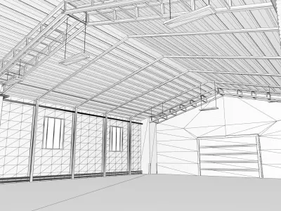 HALL interior - 01  Low-poly 3D model