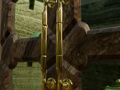 3D Model of Kitchen Crockery Cupboard with Crockery Set Low-poly 3D model