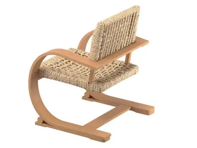 Bali Chair U shaped Light Oak 3D model