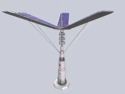 Scifi solar panel Low-poly 3D model