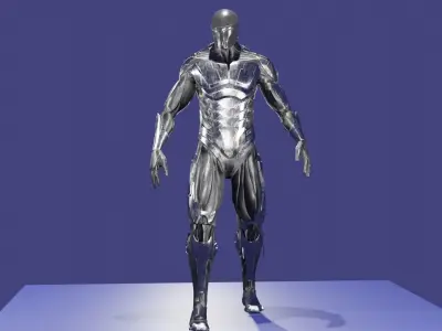 Cyborg Ninja Warrior Low-poly 3D model