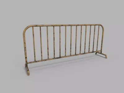 BARRIER LOW POLY metal barricade Low-poly 3D model