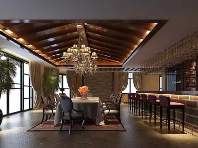 Business Restaurant - Coffee - Banquet  224 3D model