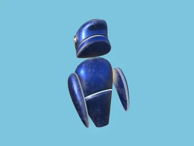 Flying Robot 06 Blue Steel - Character SciFi Design Low-poly 3D model