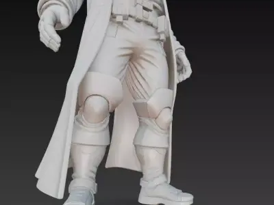 Masked Human Warrior Figurine Sci-Fi Soldier 3D Print Model 3D print model