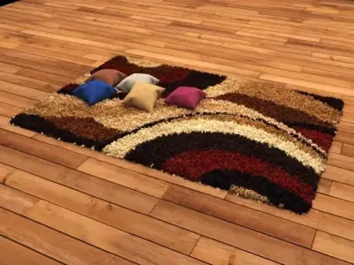 carpet shaggy rug 3D model purchase