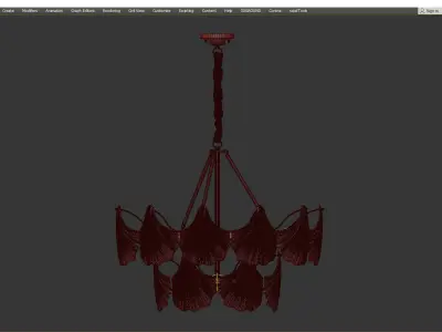 STEFANI chandelier made of glass and brass Low-poly 3D model
