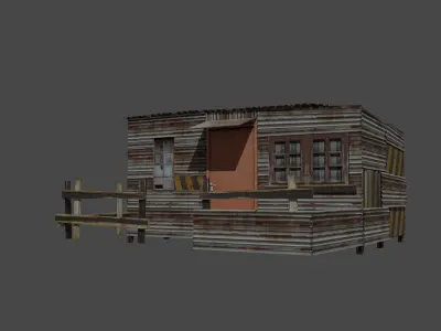 Shanty slum settlement pack Low-poly 3D model