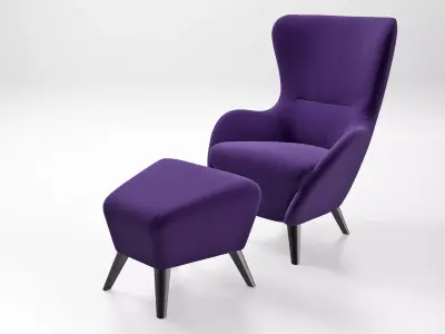Earl chair and ottoman 3D model