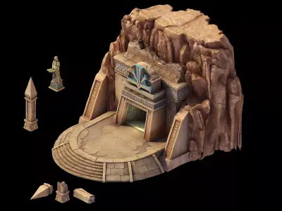 Blood Festival Canyon - Temple 01 3D model