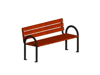 Outdoor bench sitting iron feet 3D model purchase