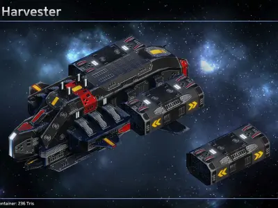 Spaceship Pirate Resource Ships Low-poly 3D model