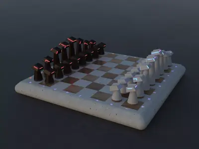 Chess Game Set 3D model