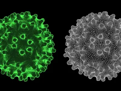 Pack of 24 Alien Virus Bacteria Macrophage Sci Fi Collection 3D model