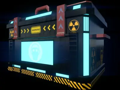 Crate sci-fi briefcase - Low-poly 3D model