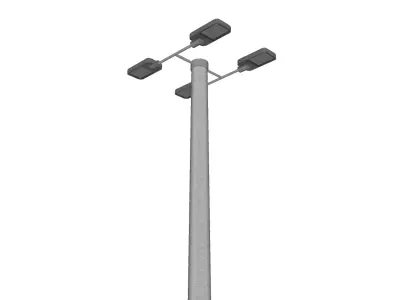 Concrete Lamp Post - Light Pole - Light Post - Street Light 06 3D model