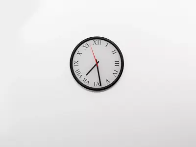 Simple Realistic Wall Clock 3 Low-poly 3D model