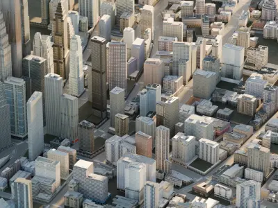 Modular Big City Low-poly 3D model
