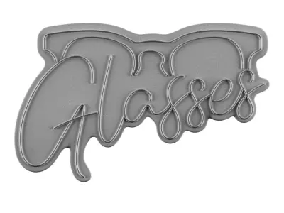 Glasses Neon Sign 3D model