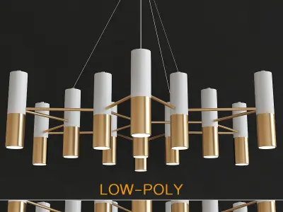Chandelier 3d model collection 10 Pieces Low-poly 3D model