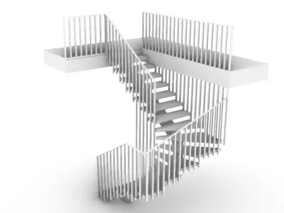 U Stairs 3D model