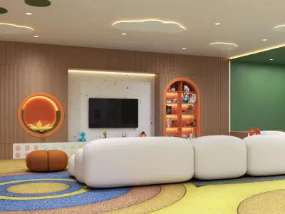 Kids Daycare Room Interior   Nursery and Kindergarten 3D Scene 3D model