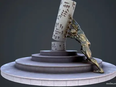 Save Iraqi culture monument   Low-poly 3D model