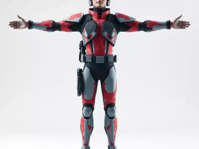 Futuristic Soldier Armor model pack Low-poly 3D model